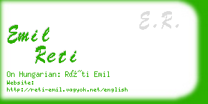 emil reti business card